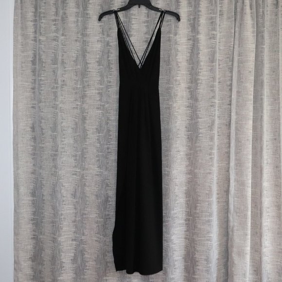 Black Maxi Dress with Crossing Straps - Picture 1 of 2